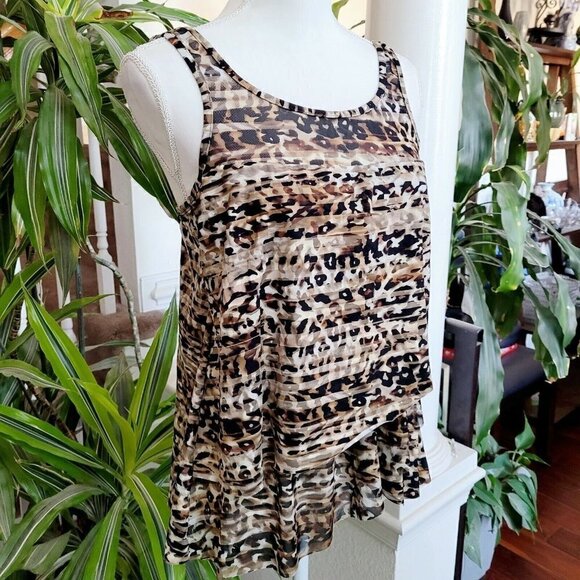 Miraclesuit Sz 8 Women's Leopard Print Swimsuit Top Separates Swimming Beach - Picture 3 of 10